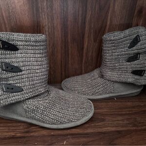 BearPaw Charcoal Knit Women's Boots